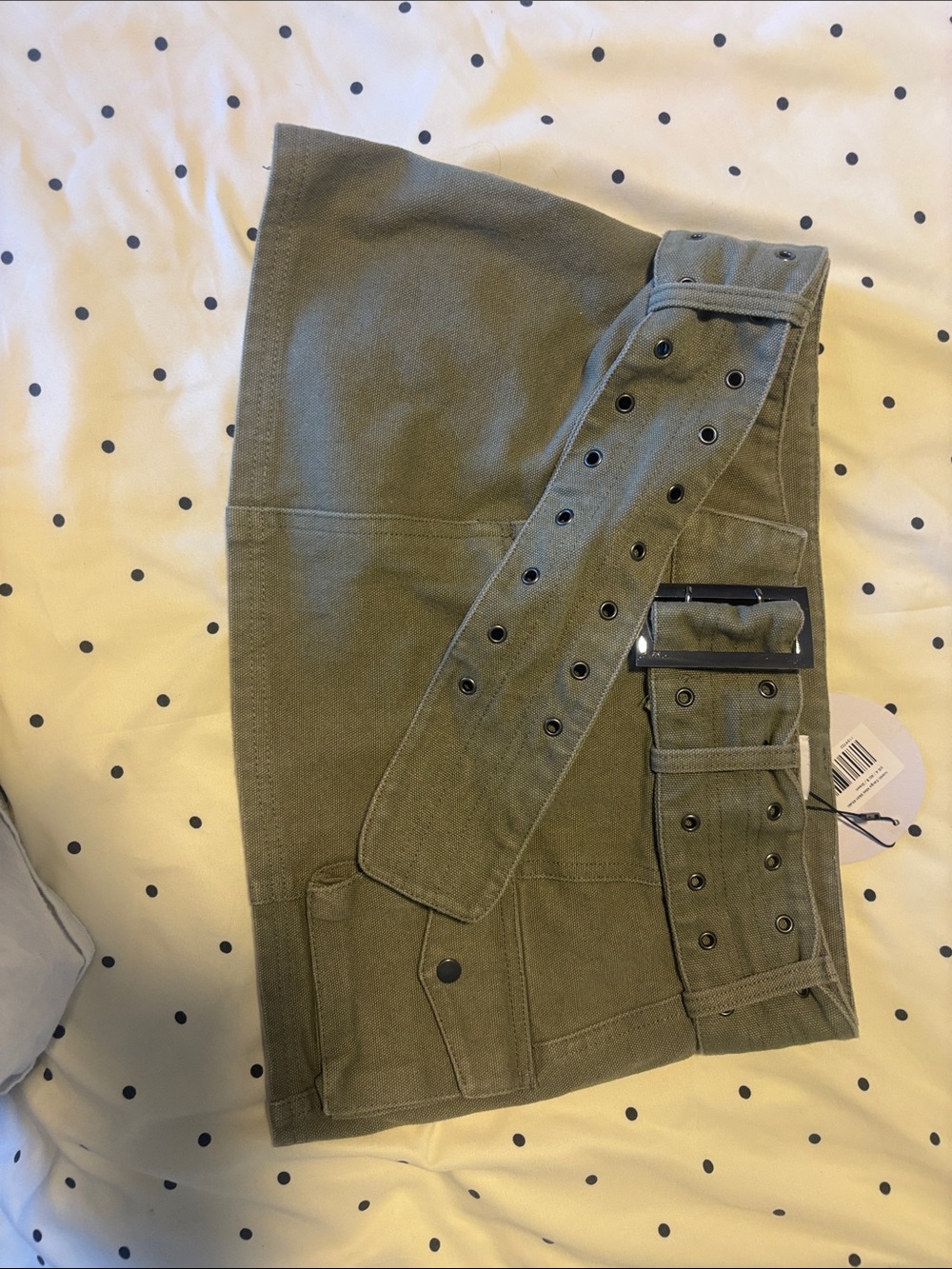 Princess Polly Olive Green Cargo Mini Skirt with Grommet Belt
